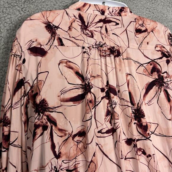 by Anthropologie Henley Blouse Multicolor Flowy Top sz Medium office career boho - Picture 4 of 10